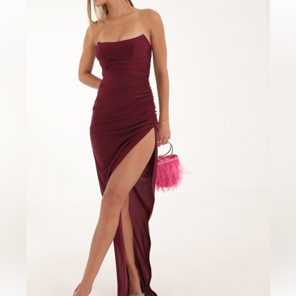 Lucy in the Sky Dresses & Skirts - Wine Red Strapless